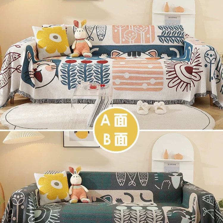 Knitted universal sofa towel Nordic ins style cover cloth full cover sofa cushion cover blanket universal season